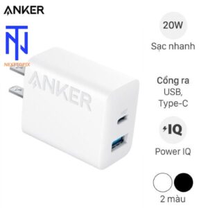 Anker A2348 IQ3 20W USB Type C 2-Port Charger Adapter