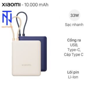 Xiaomi PB1033MI 10000mAh Type C PD QC 33W Power Bank with Type C Cable